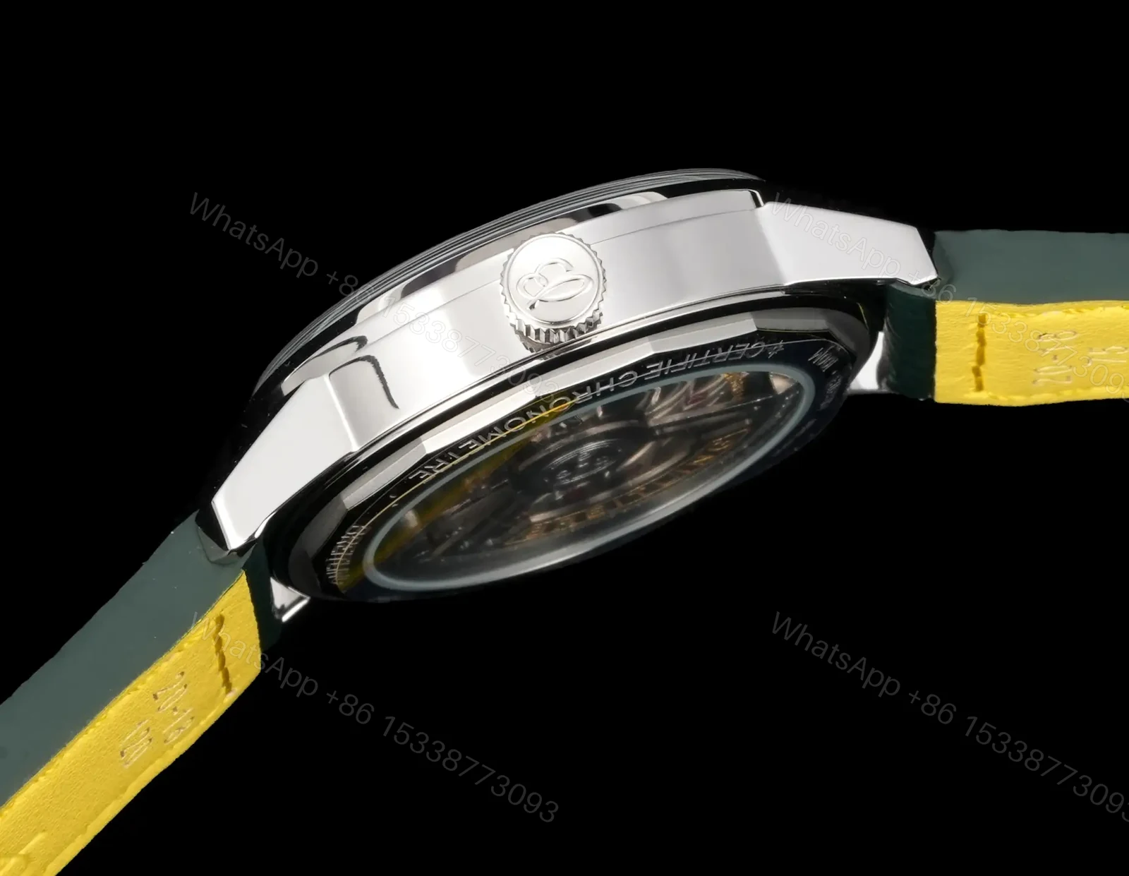 View 7 of Breitling Top Time B31 Green Replica Leather Strap 38MM Premium AB3113281A1X1