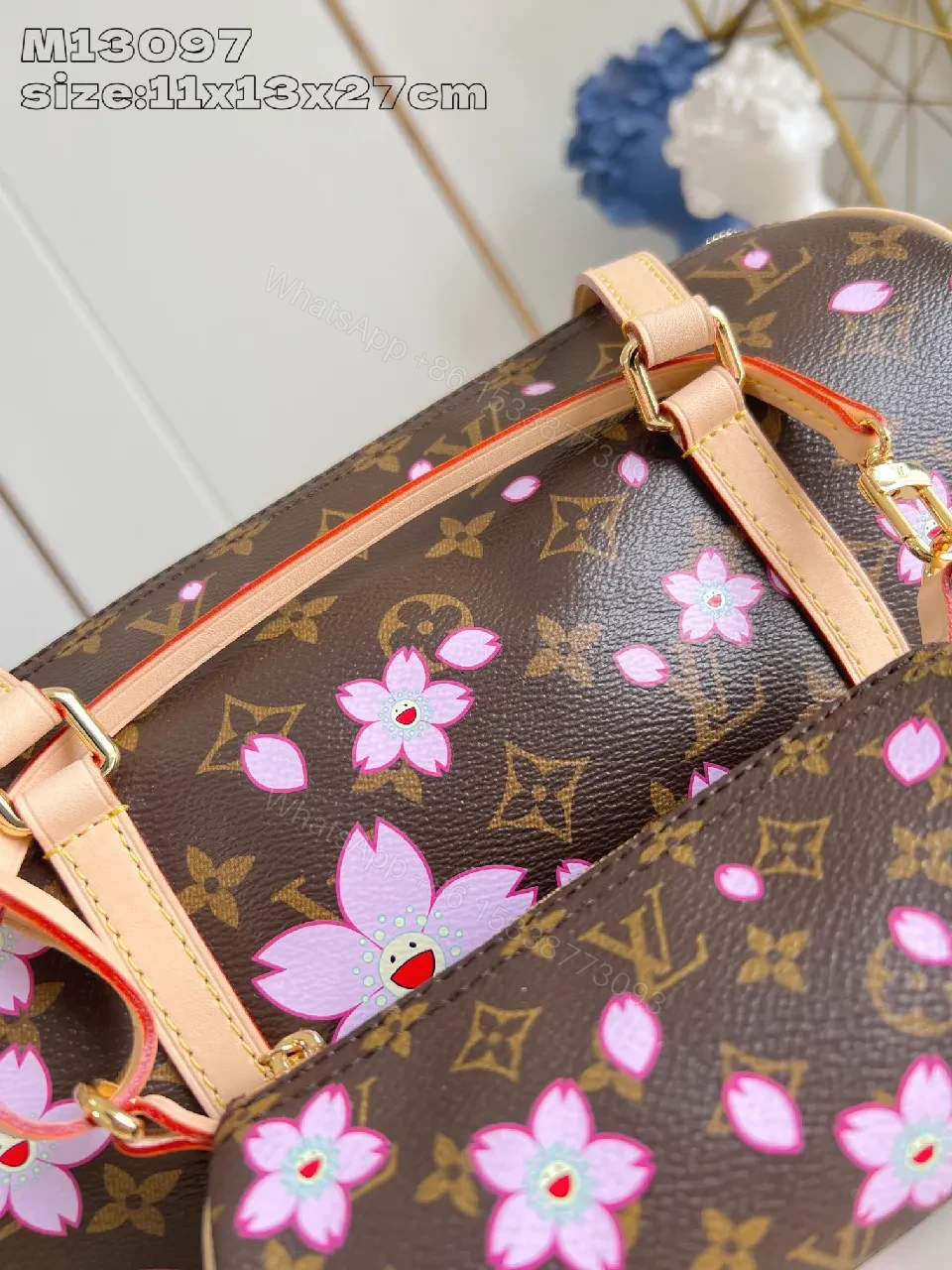 View 2 of Chic Monogram Floral Satchel: Bold, Structured Day-to-Night Bag