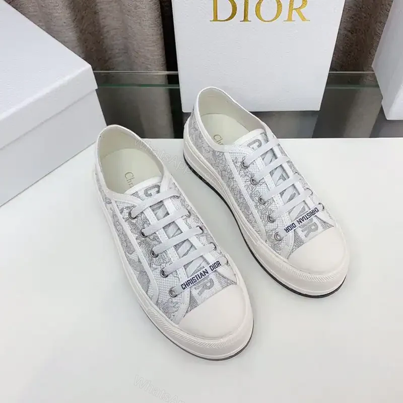 View 2 of WALK’N’DIOR PLATFORM SNEAKERS UNISEX JARDIN D’HIVER EMBROIDERED GREY – CD194