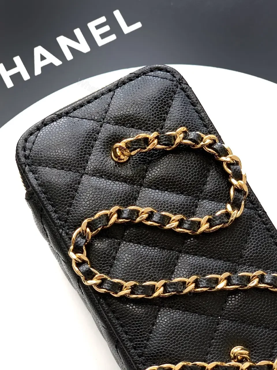 View 5 of Quilted Leather Mini Bag: Gold Hardware, Crossbody Style