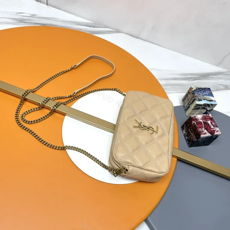 View 9 of Chic Quilted Chain Bag â€“ Nude Leather, Luxury Everyday