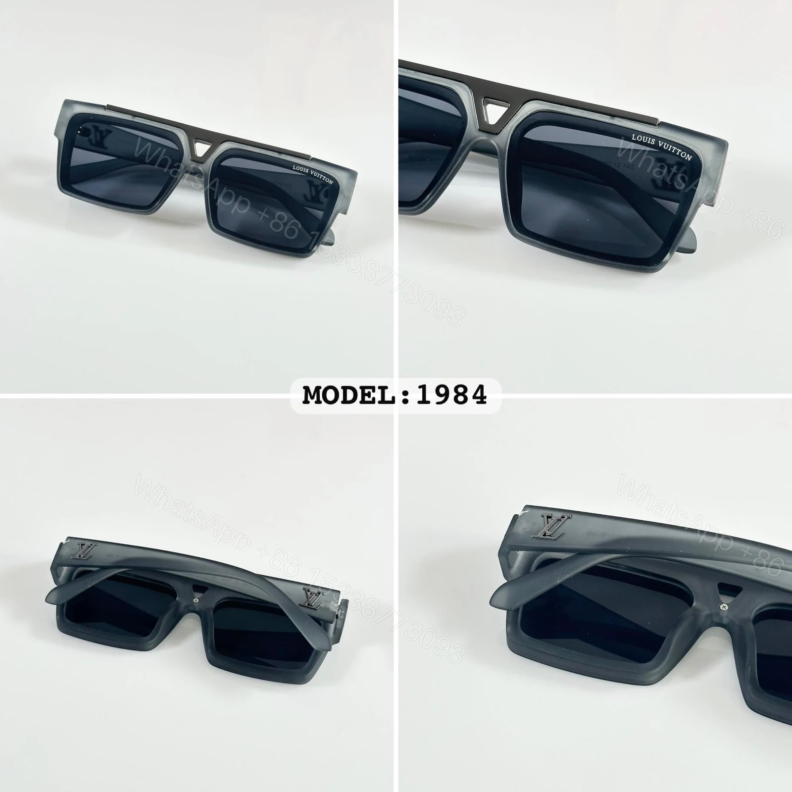 View 4 of Louis Vuitton Square Black Sunglasses 1984 Plastic