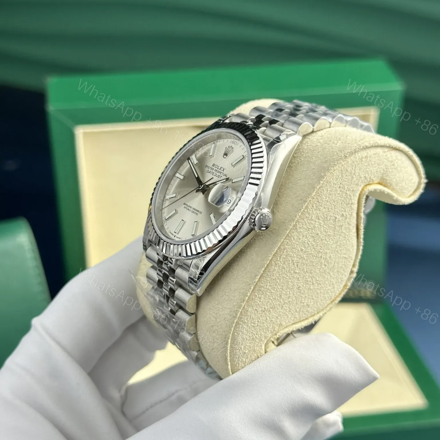View 4 of Replica Rolex Datejust Silver Dial 16220 36 mm