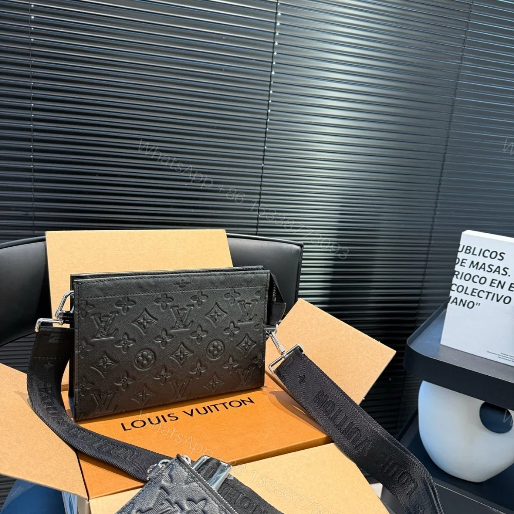 View 5 of Louis Vuitton Gaston Wearable Wallet Monogram Shadow Black 22Cm M81115