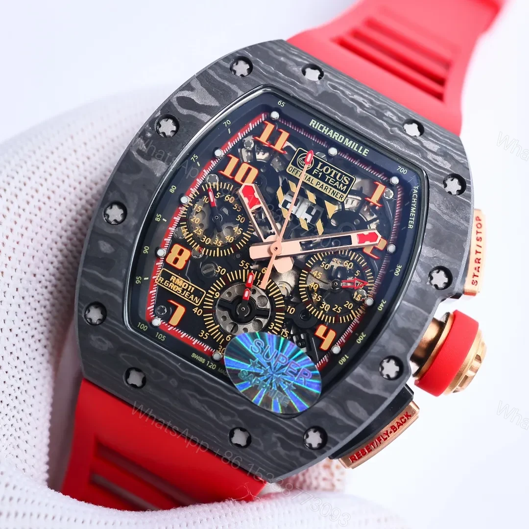 View 3 of BBR Factory Richard Mille RM011 Red Strap Watch