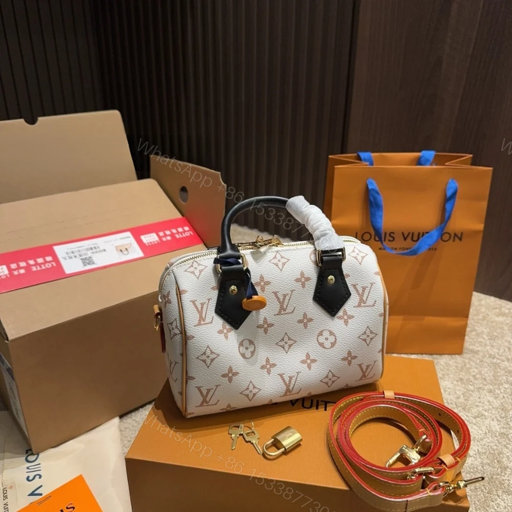 View 3 of Louis Vuitton Speedy Bandoulière 20 Monogram Dune Coated Canvas 20Cm M46906