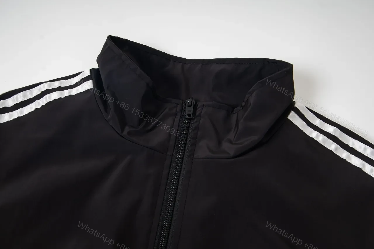 View 12 of Black + Windbreaker + Streetwear + Contrast piping + Windbreaker