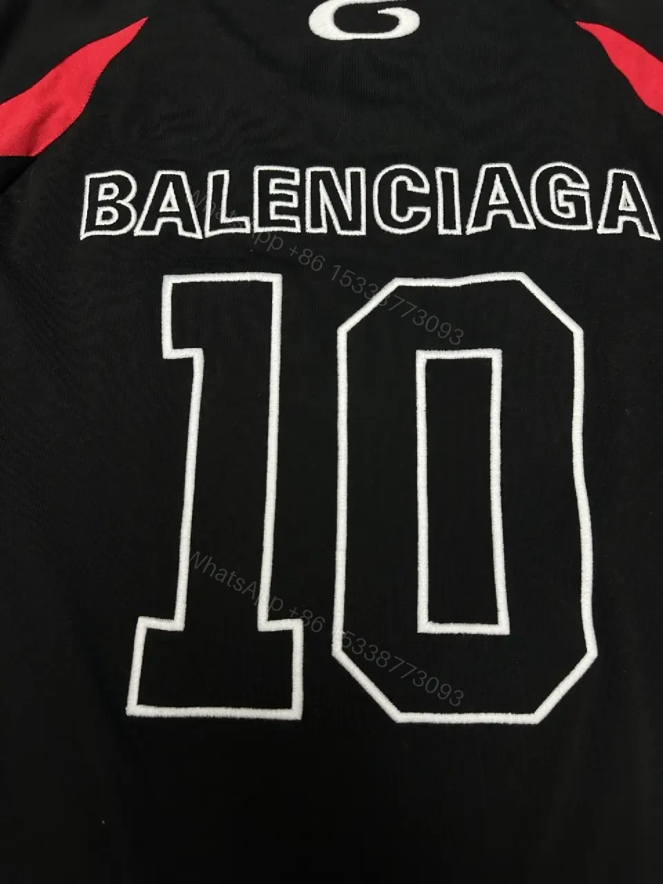 View 2 of Bold Black-White-Red Jersey: Premium Streetwear Comfort