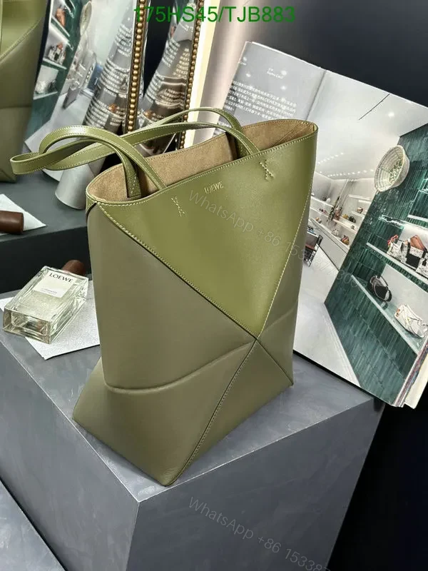 View 13 of Loewe Puzzle Fold Tote in Chocolate/Burgundy Shiny Calfskin DD9633