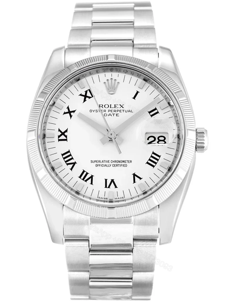 Replica Rolex Oyster Perpetual Date White Dial 115210 34 mm — view 1
