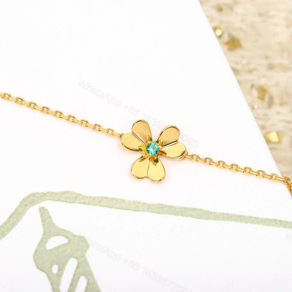 View 2 of 高仿首飾VanCleef&Arpels*RP7SC00三葉草祖母綠黃金手鏈