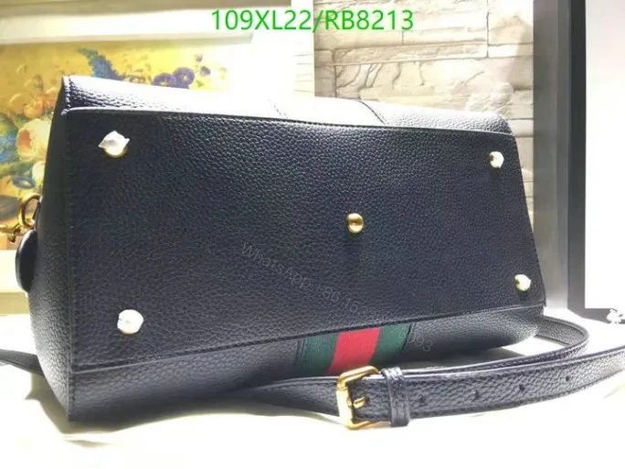 View 3 of Gucci Replica Ophidia Leather AAAA Black Bag
