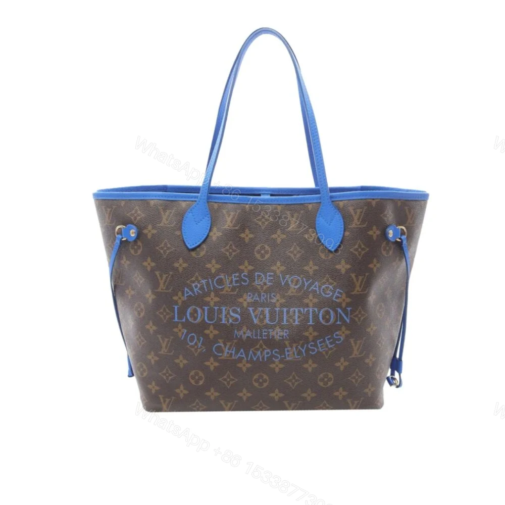 Louis Vuitton Neverfull MM Bag Ikat Flower Monogram Granblue Blue 33Cm M40938 — view 1