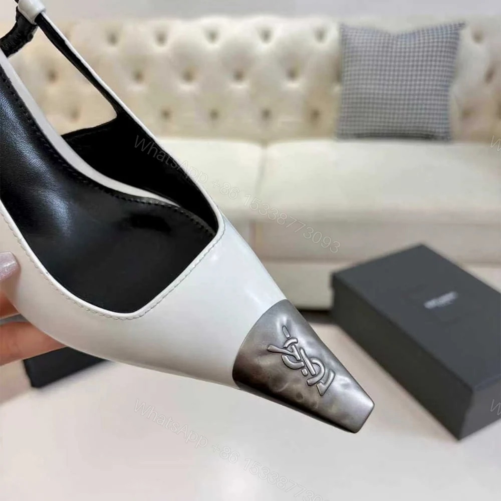 View 7 of YSL JEANNE slingback pumps in glazed leather