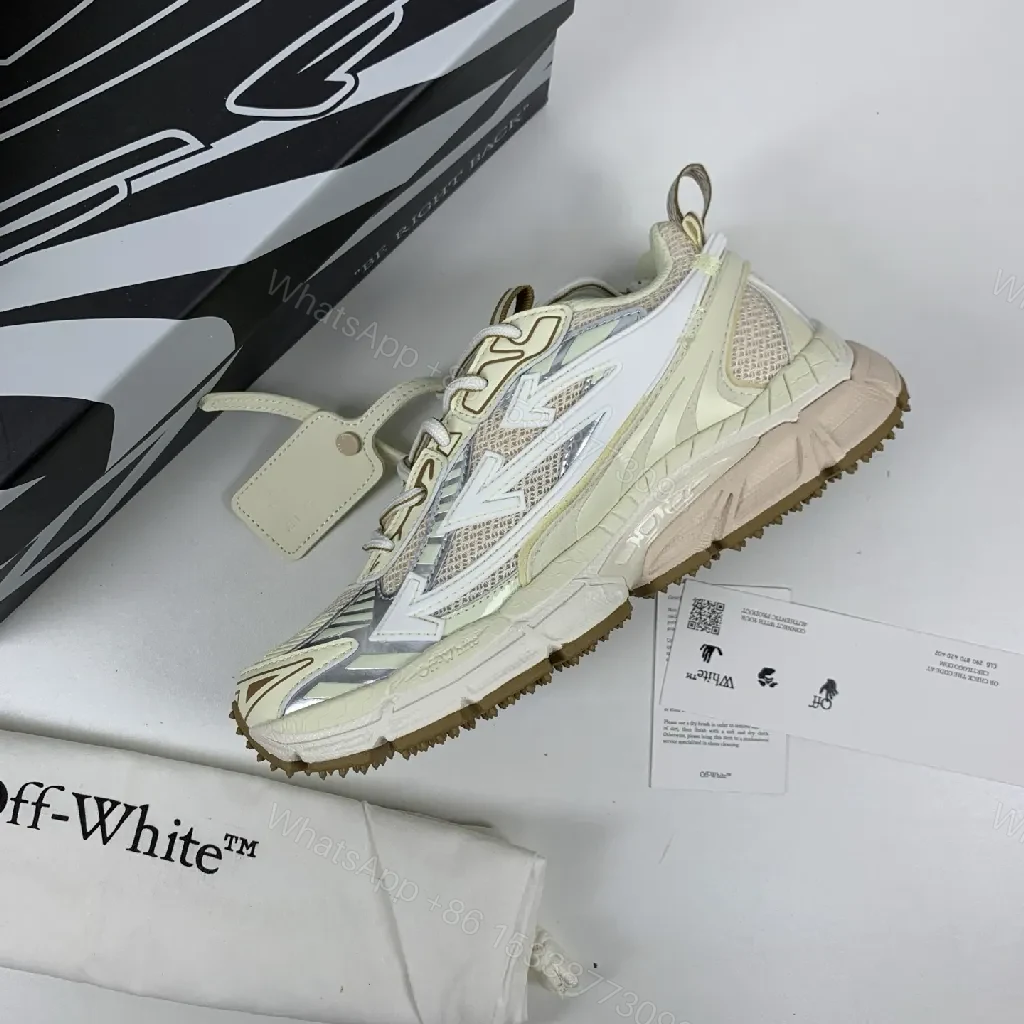 View 4 of Chunky Off-White High-Top Sneaker: Weathered Luxury Comfort