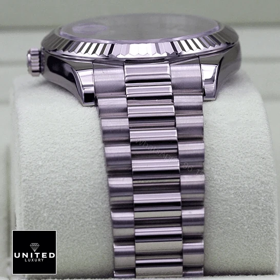 View 13 of Rolex Day-Date 218239-0041 V6 White Roman Dial Replica