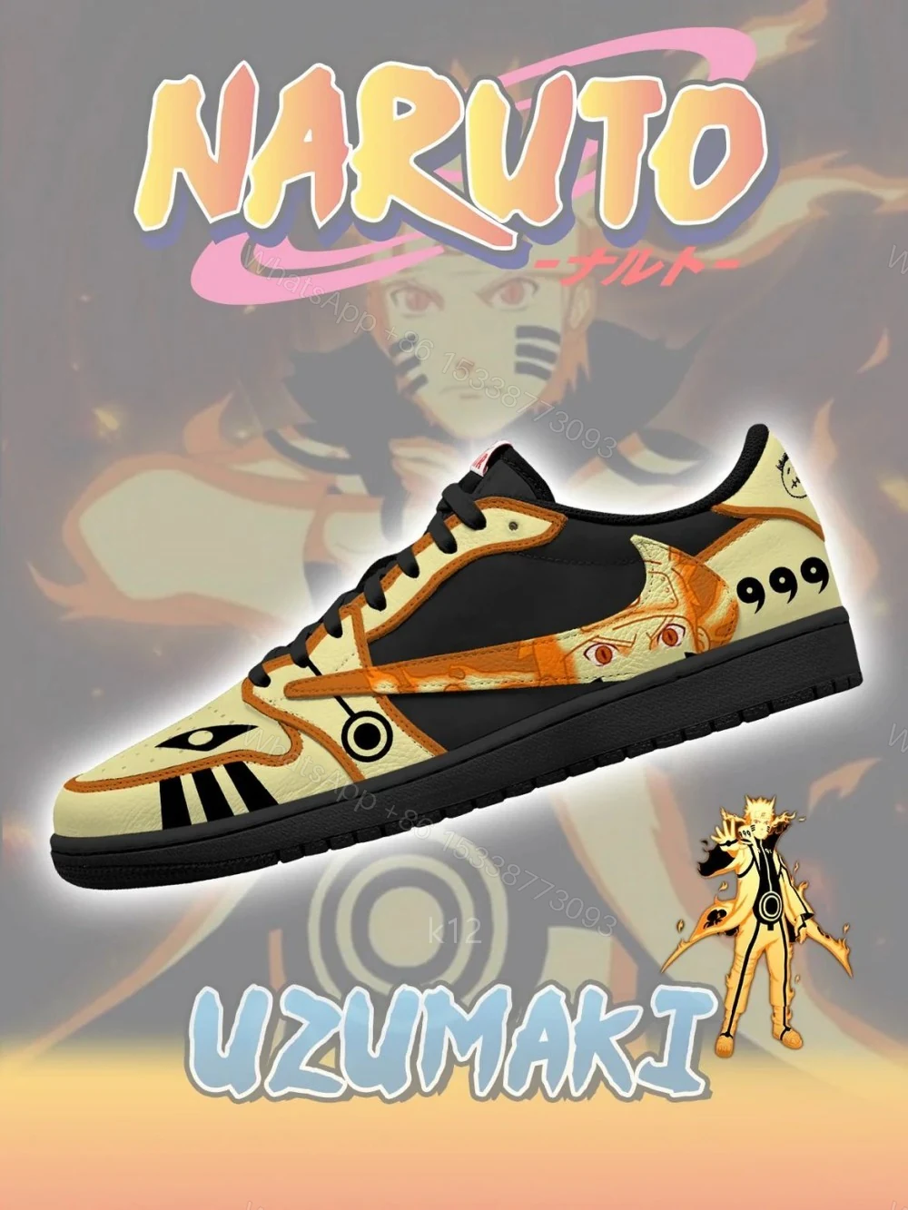 Uzumaki V.3 Custom TS Low Jordan 1 — view 1