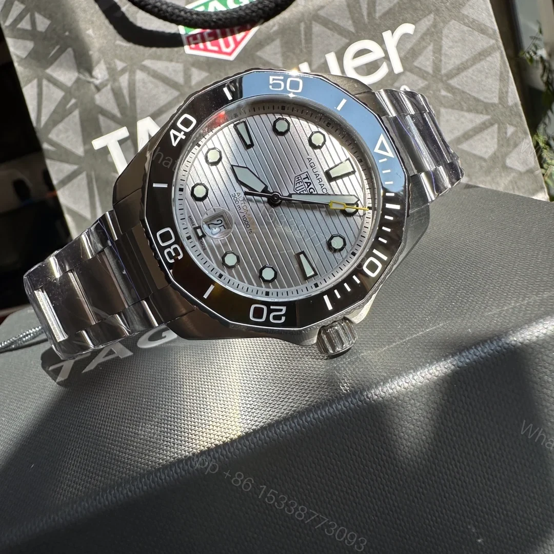 TAG Heuer Aquaracer Nightdiver Automatic Watch 43MM DLC Blue Dial Black Ceramic Bezel Premium Edition TAG-AQUA-ND-BLU-43 — view 1