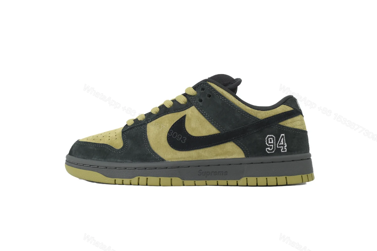 View 10 of Nike Supreme x Dunk Low SB 'Camper Green' HQ8487-300