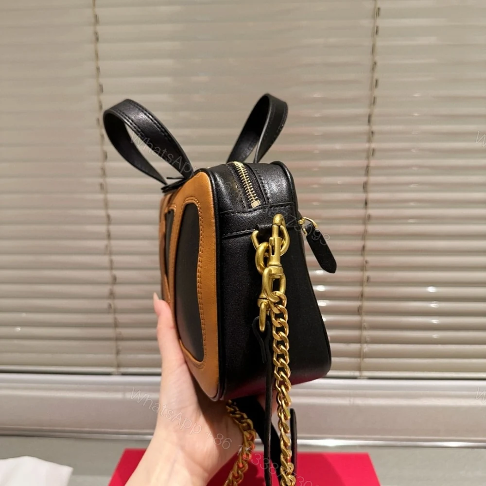 View 4 of VALENTINO GARAVANI VIVA SUPERSTAR NAPPA HANDBAG BLACK AND SPICE 6W0B0R73PTJ RFA