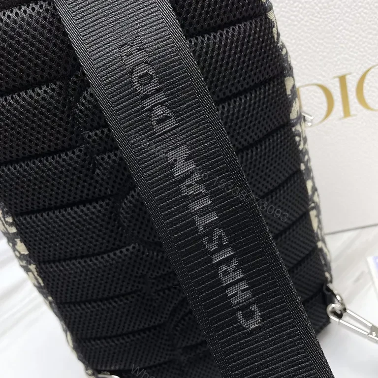 View 4 of Monogram Dior Backpack: Oblique Canvas, Black Leather, Luxe Daily Carry