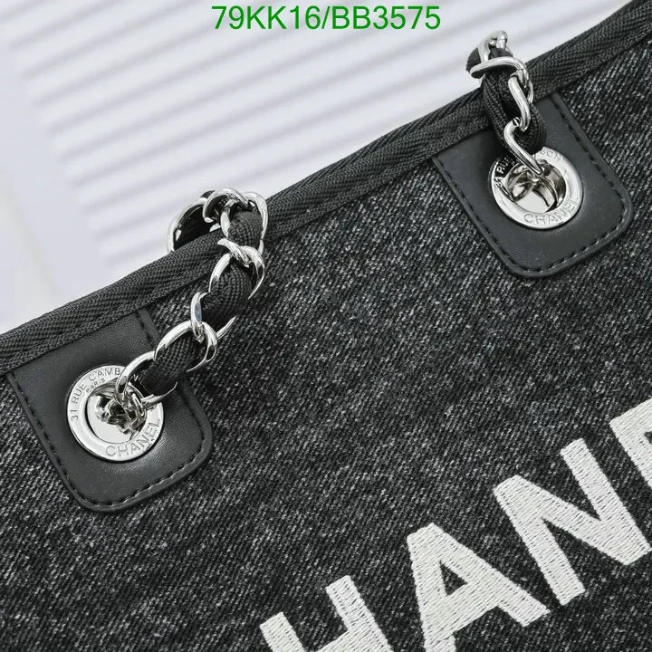 View 8 of Chanel Deauville Chain Black Tote Bag QL854 – Trendy and Functional