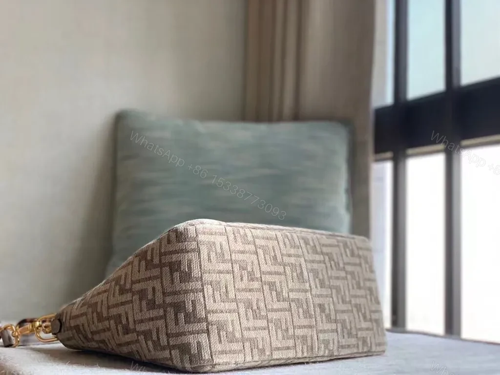 View 5 of Patterned Satchel with Signature Fendi Hardware - All-Day Luxury Bag