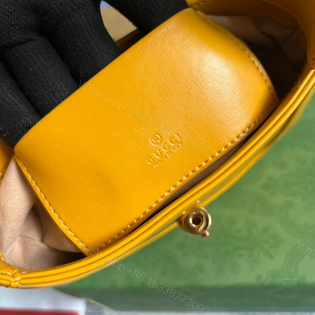 View 7 of GG JACKIE MINI 19 SHOULDER BAG IN YELLOW CALFSKIN
