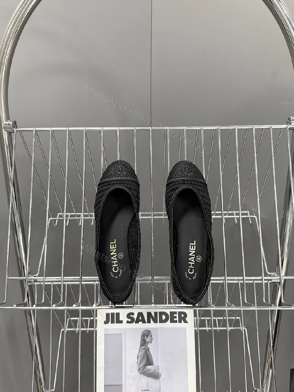 View 9 of Black Knit Ballet Flats | Subtle Logo Detail, Designer-Inspired Comfort
