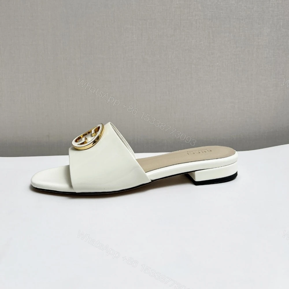 View 6 of GUCCI WOMEN ROUND INTERLOCKING G SANDAL IN WHITE