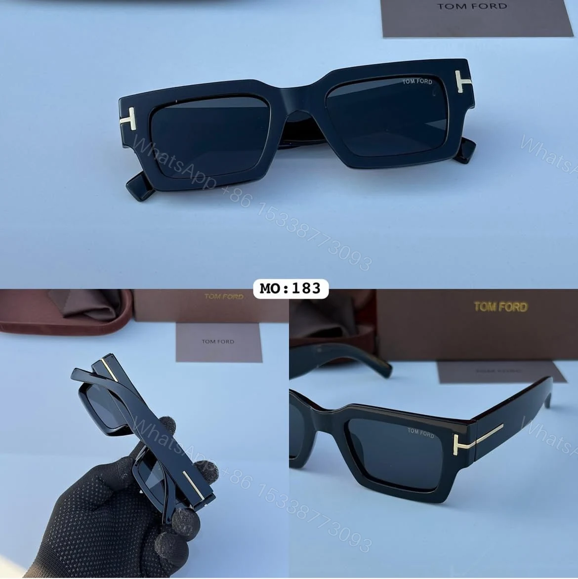 View 5 of Tom Ford MO:183 Black Rectangular Sunglasses