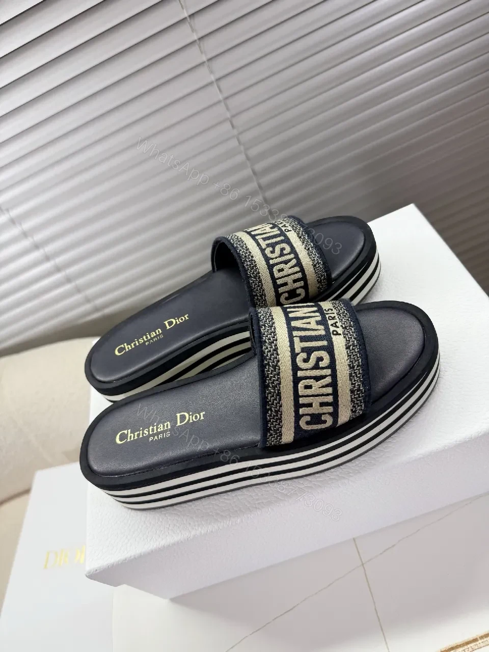 View 5 of Bold Logo Stripes Slip-On Sandals: Elevated Comfort