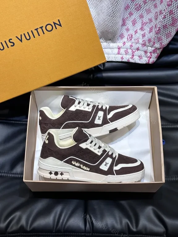 View 3 of Bold Textured High-Top Sneakers with LV Detailing