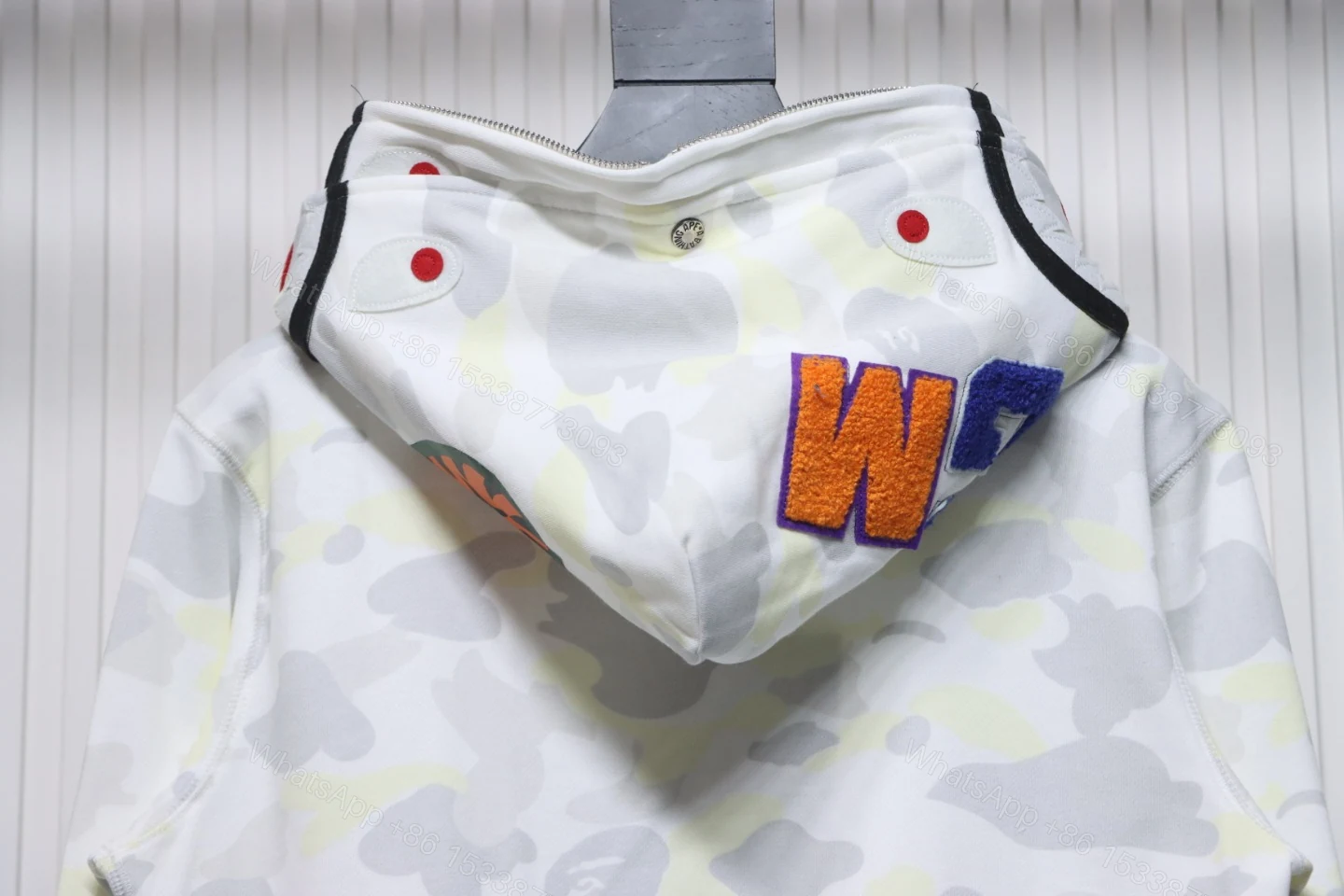 View 5 of BAPE Camouflage Double Hat Hoodie White