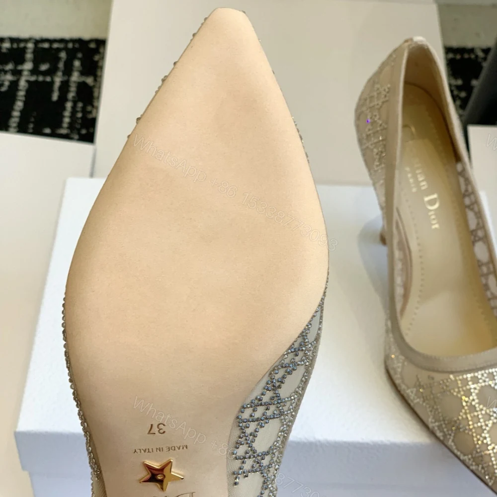 View 9 of 高仿Dior*Capture系列KDG300尖頭燙鑽高踭鞋10CM膚色免檢版
