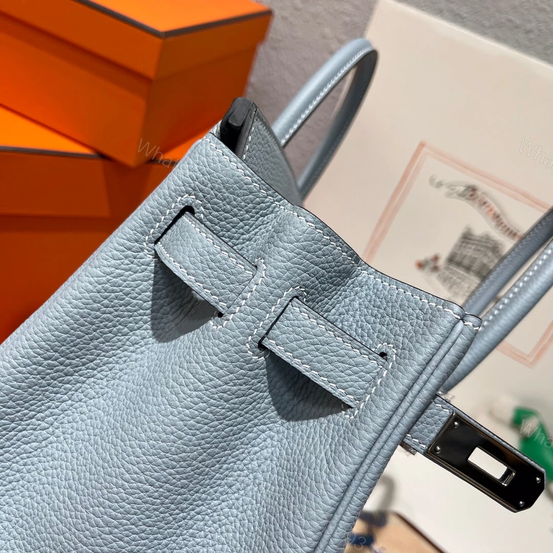 View 6 of HERMES BIRKIN 30CM CLOUD BLUE TOGO LEATHER SILVER HARDWARE