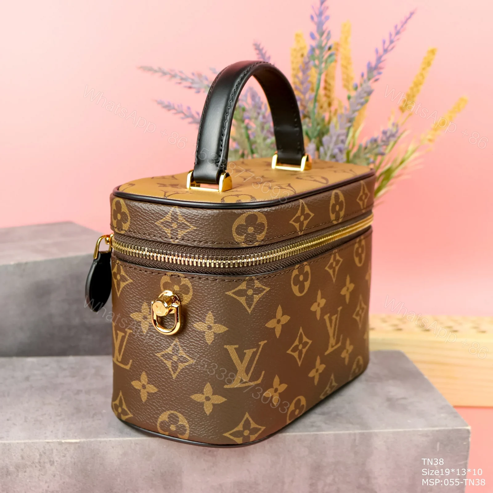 View 2 of Louis Vuitton LV Clutch Box Bag Replica 11 Brown 19x13x10cm