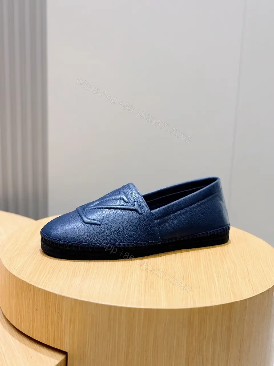 View 5 of Navy Leather Loafers: Monogram Detail, All-Day Comfort