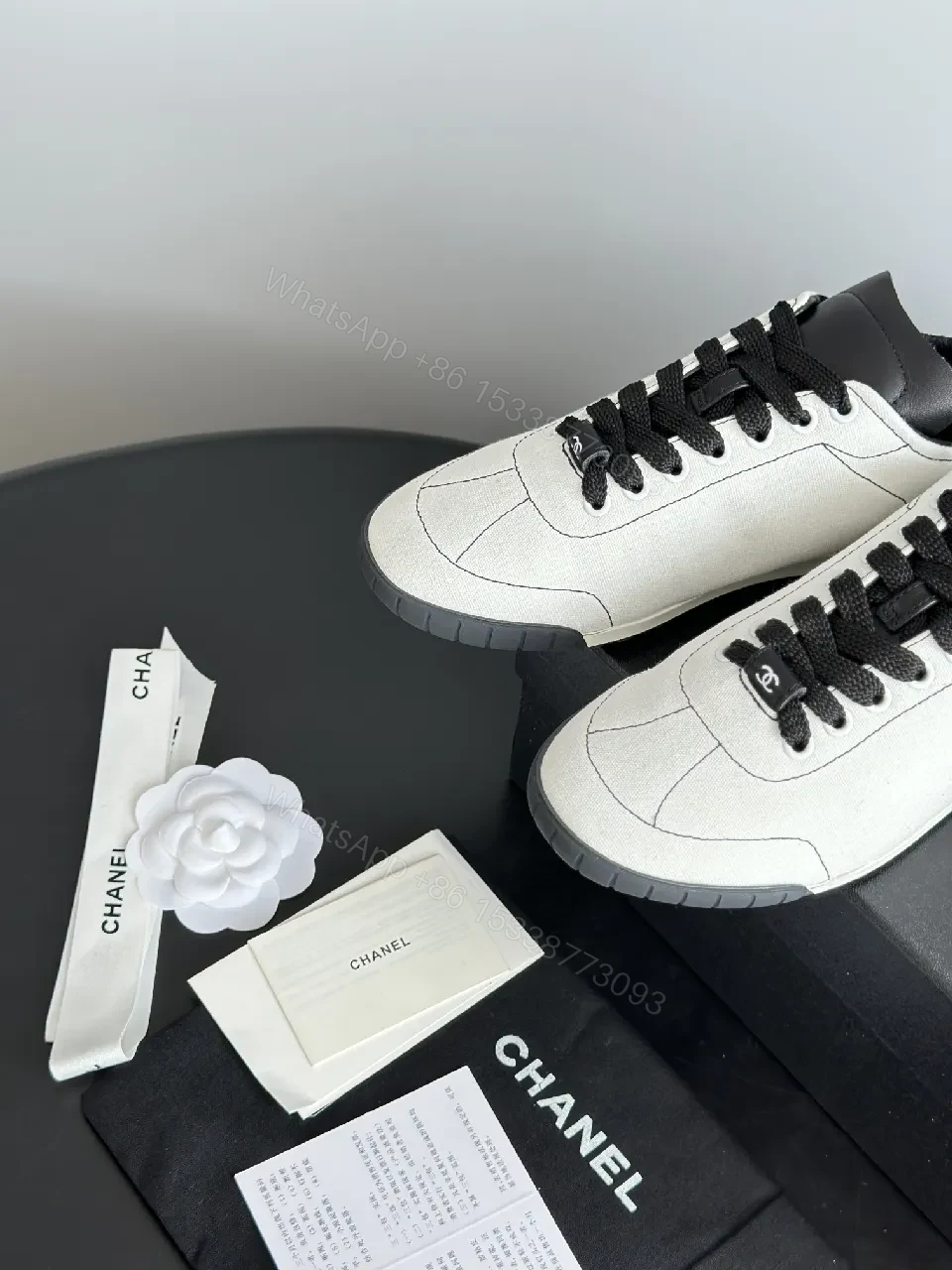 View 6 of Black Leather-Trim Modern Luxe Sneakers with Comfort Fit