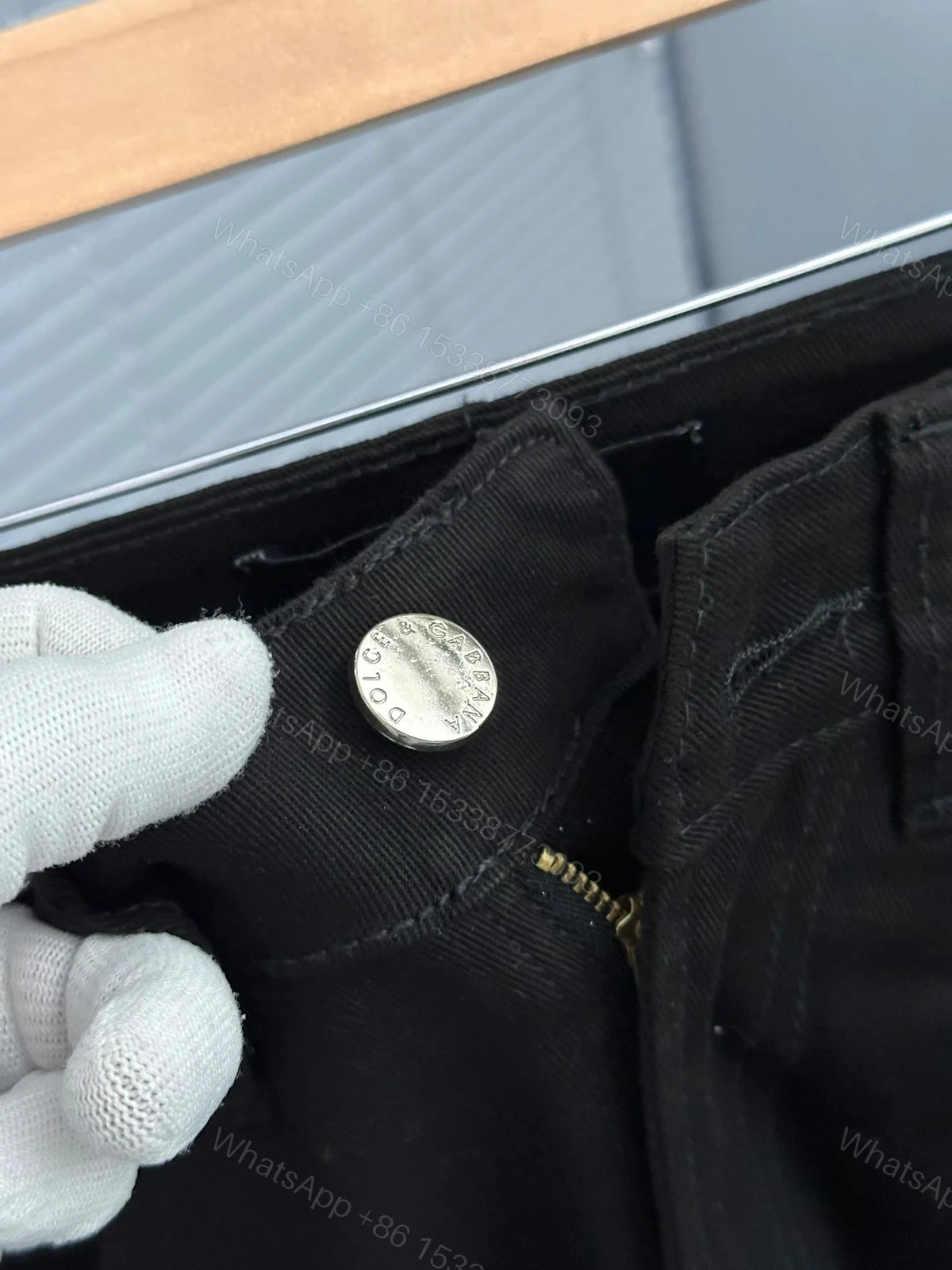 View 5 of Dolce Gabbana Current Store Exclusive Black Denim Straight Fit First Copy | AAA+ Replica
