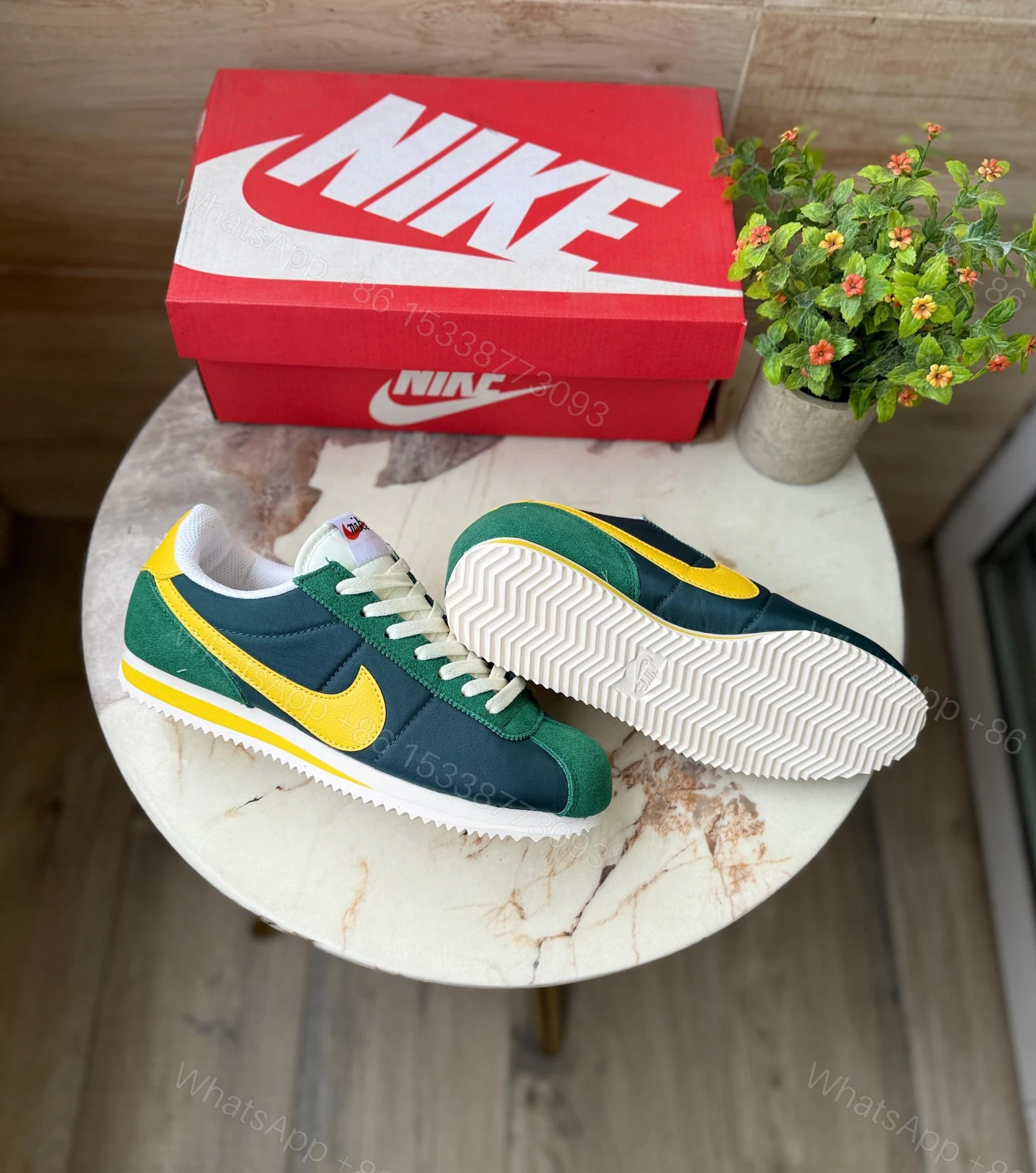 View 6 of FIRST COPY NIKE CORTEZ NYLON GREEN YELLOW FOR MEN