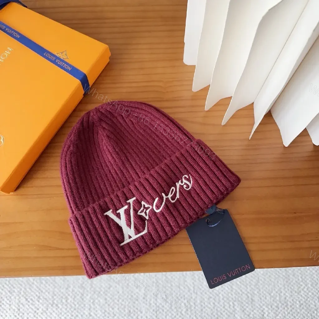 View 6 of Maroon Knit Beanie – Embroidered Designer-Inspired Style