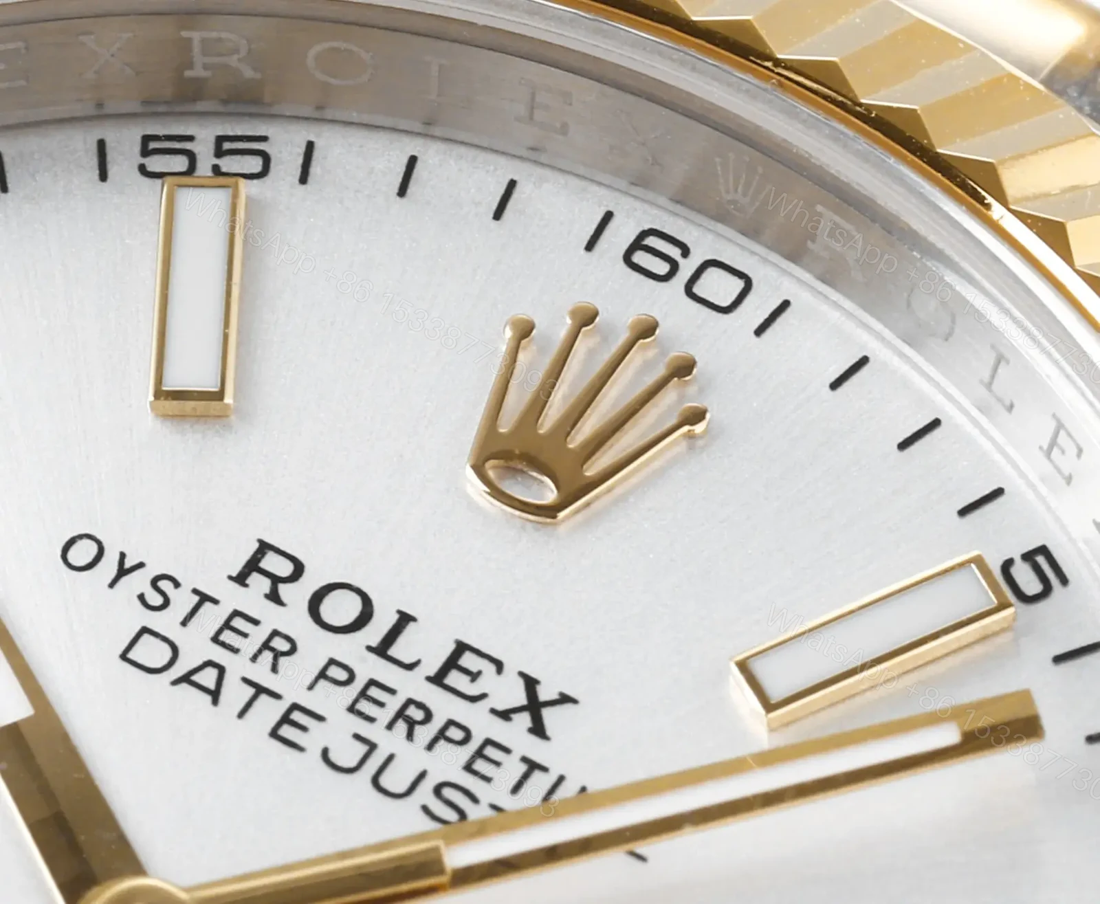 View 6 of Rolex Datejust 41 Yellow Rolesor Fluted Jubilee White Dial Watch 126333-0016