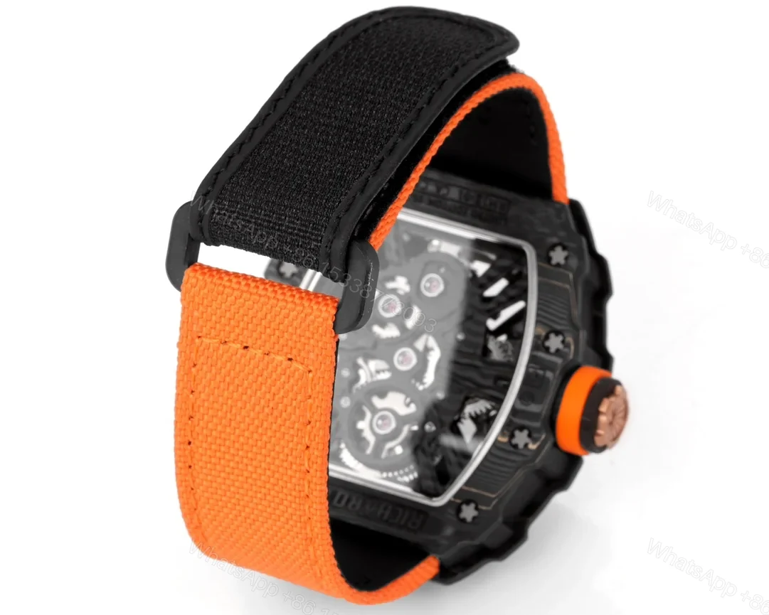 View 9 of Richard Mille RM12-01 Gold Carbon TPT Tourbillon Red Strap Watch RM12-GC-RD