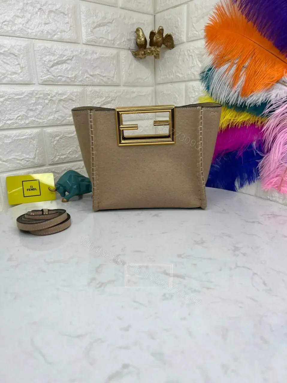 FENDI Beige Flannel Small Way Bag — view 1