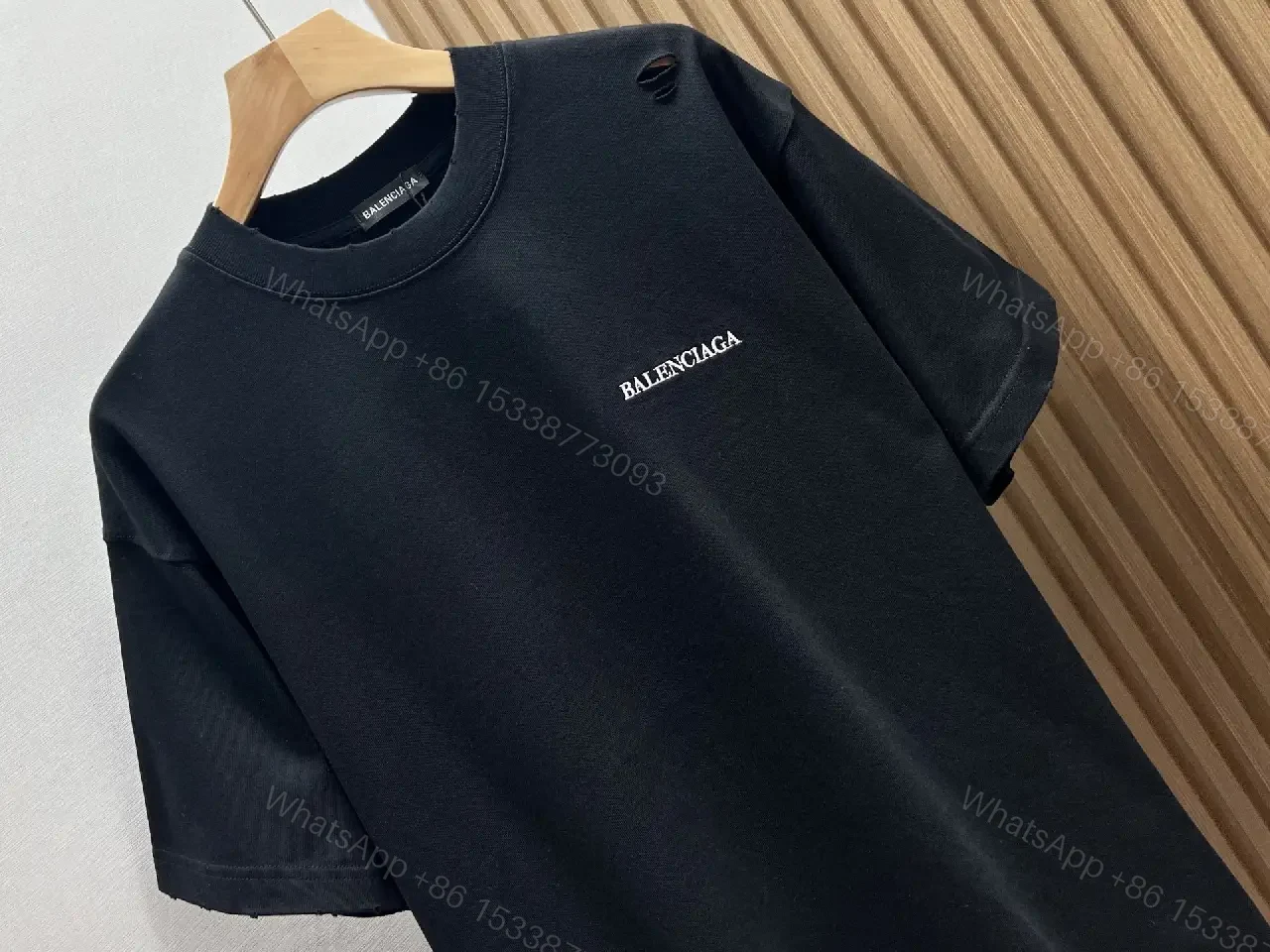 View 8 of White Cotton Minimalist Logo Tee with Subtle Hardware Details
