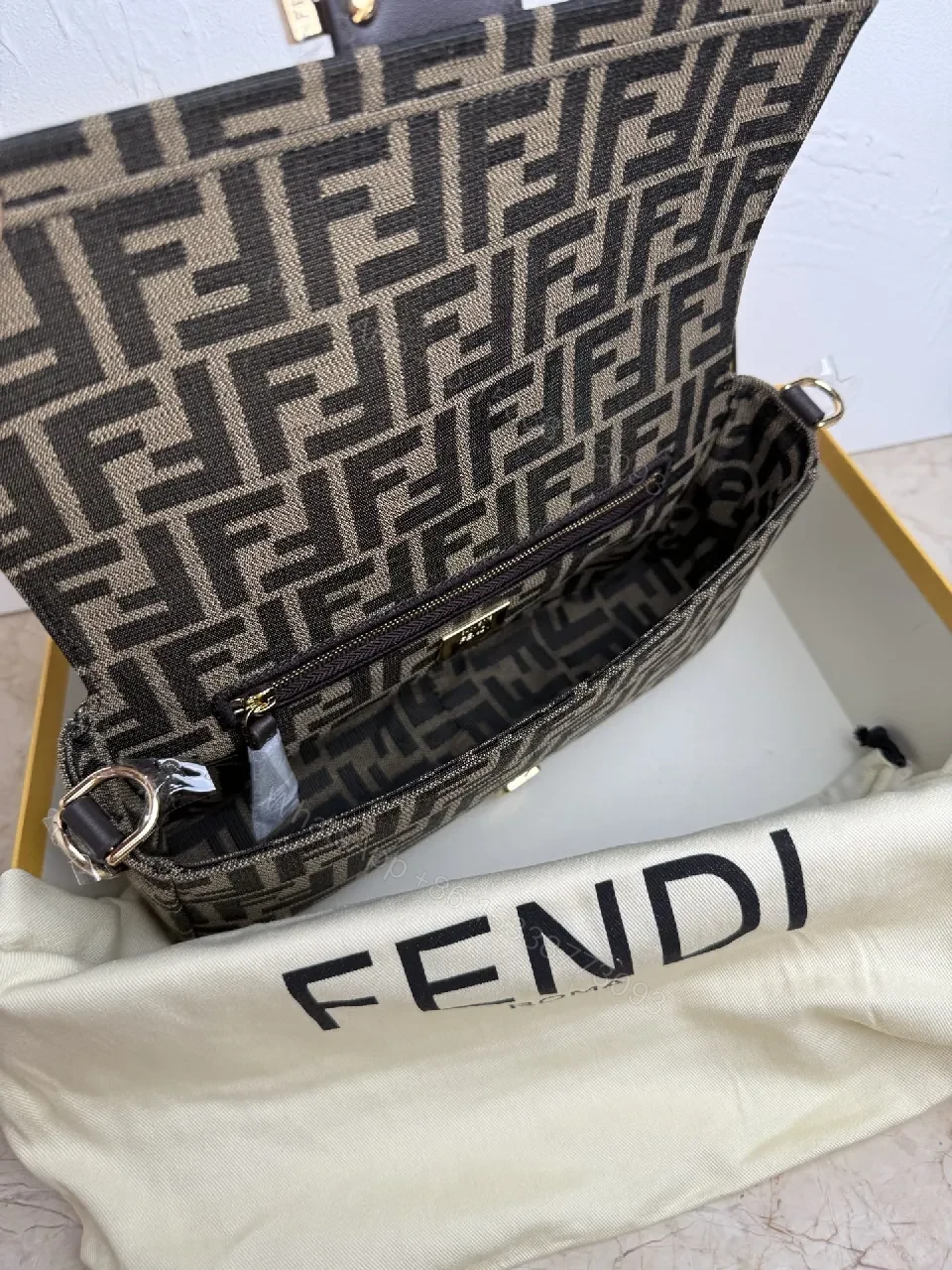 View 8 of Structured Logo Crossbody with Luxe Hardware - Monogram Canvas Bag