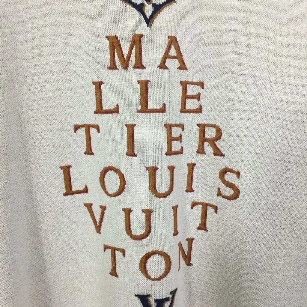 View 6 of Beige cotton T-shirt with monogram print, luxury designer-inspired tee for everyday luxury