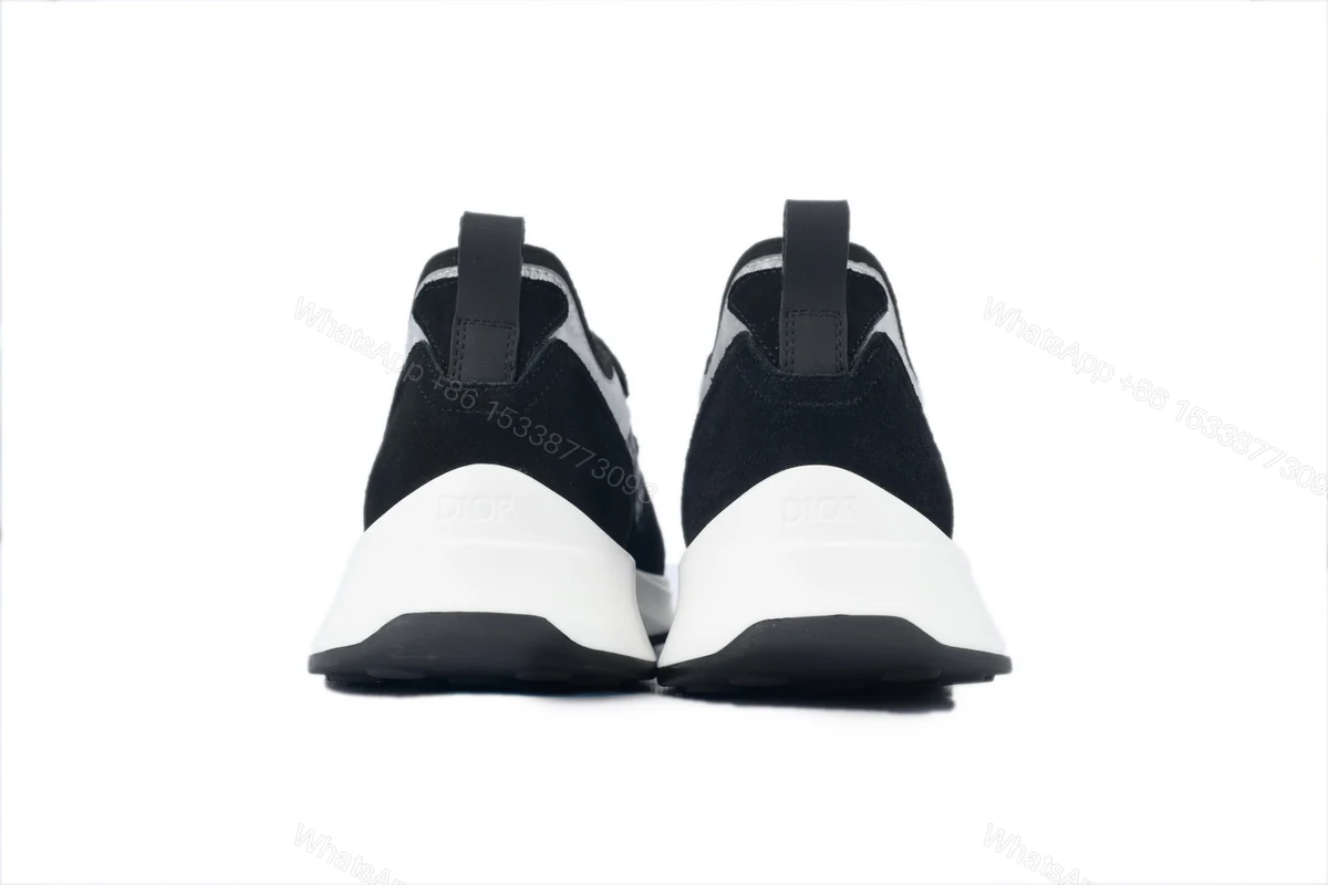 View 2 of Dior B25 Oblique Runner Sneaker Black Suede 3SN259YUH_H960