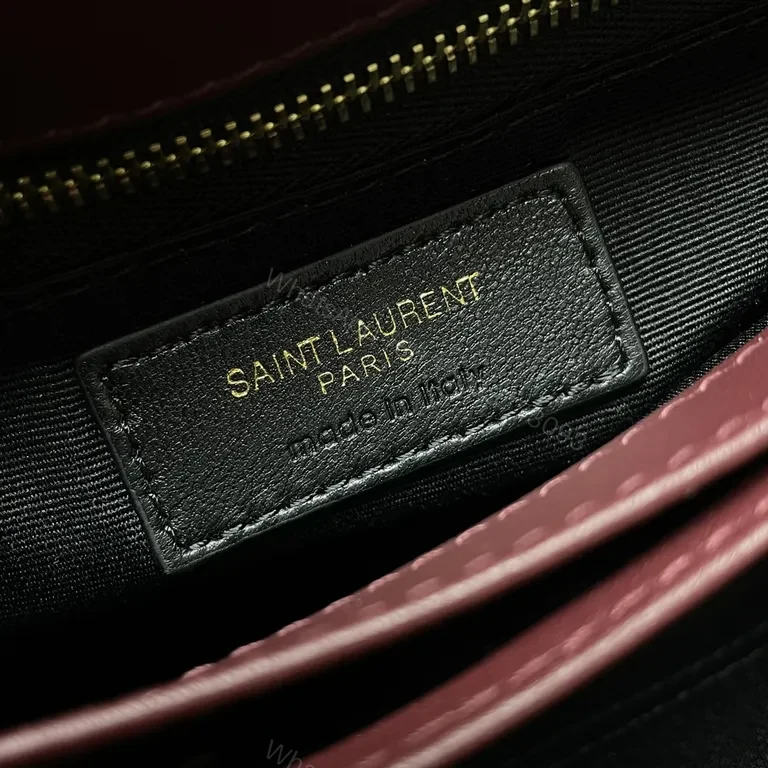 View 4 of Quilted Burgundy Crossbody with YSL Hardware â€” Luxe Compact Bag